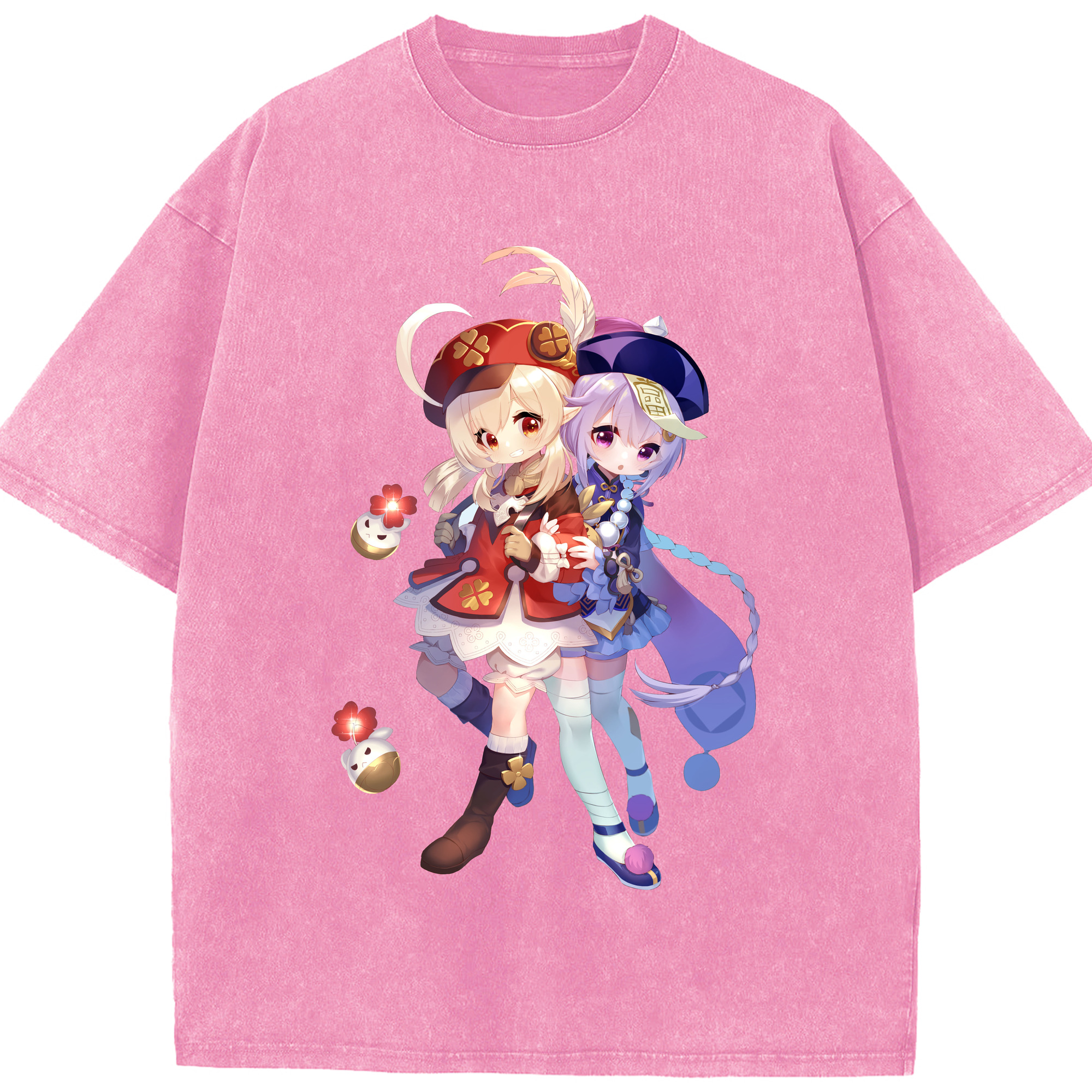 げんし神 七七 なな  genshin Nana 綿100% ヴィンテージ風 半袖Tシャツ（フロントプリント）